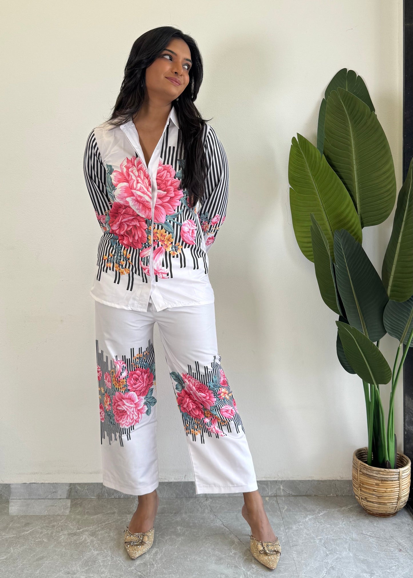 Trendy printed Raymond cotton co-ord set for women - kharidari