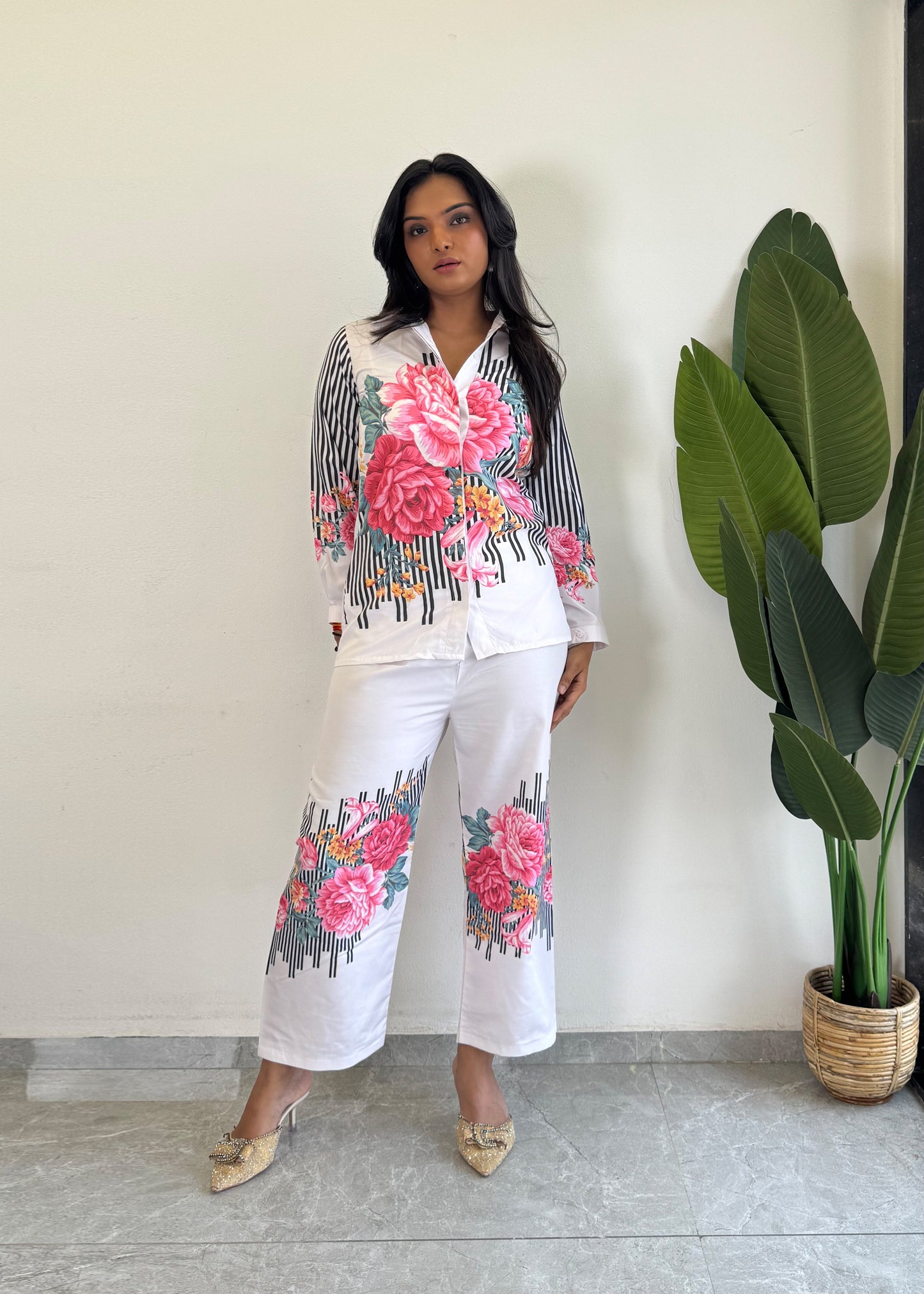 Trendy printed Raymond cotton co-ord set for women - kharidari