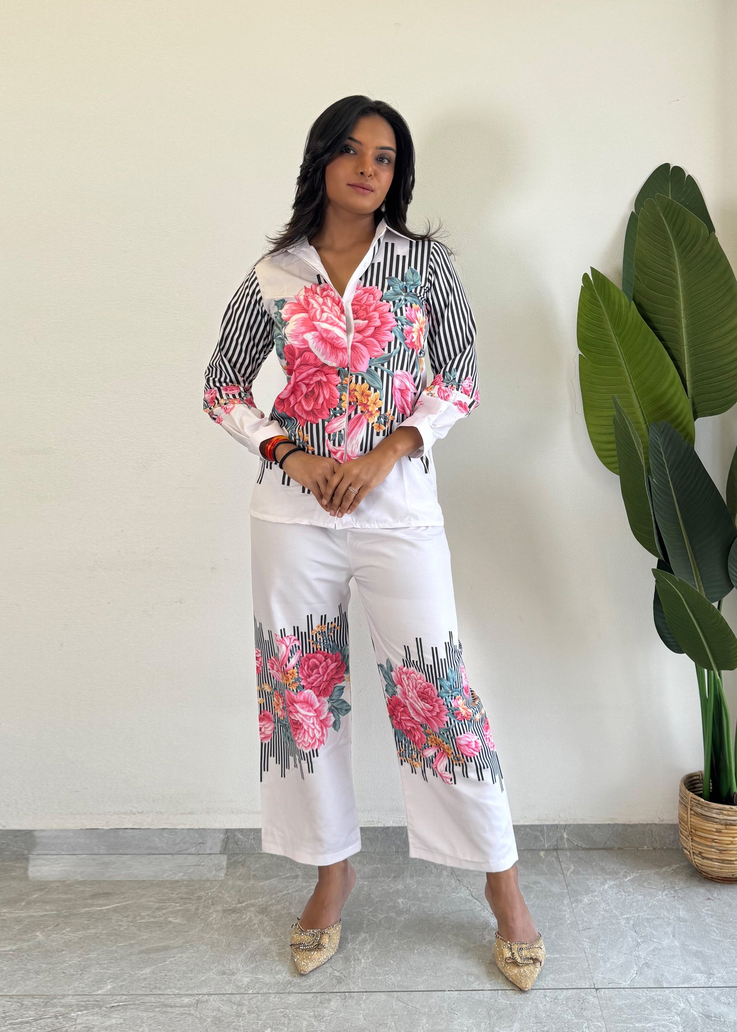 Trendy printed Raymond cotton co-ord set for women - kharidari