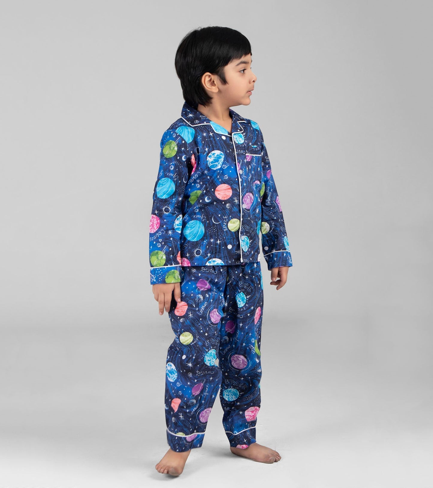 Planets Print Night Suit Set for Boys D136