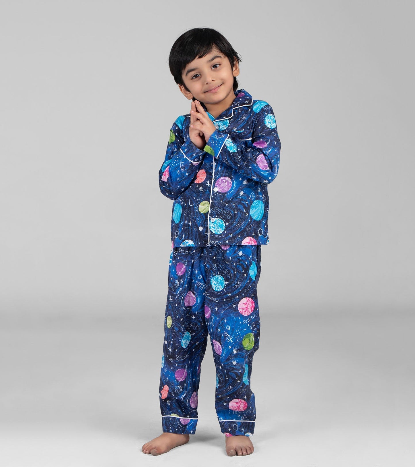 Planets Print Night Suit Set for Boys D136