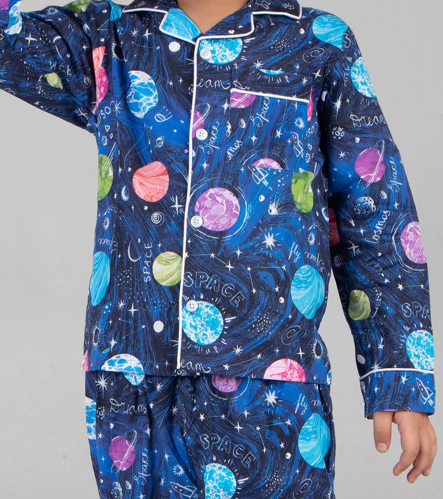 Planets Print Night Suit Set for Boys D136