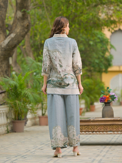 Pure Cotton Townscape Print Co-ord Set – Chic & Timeless D6256