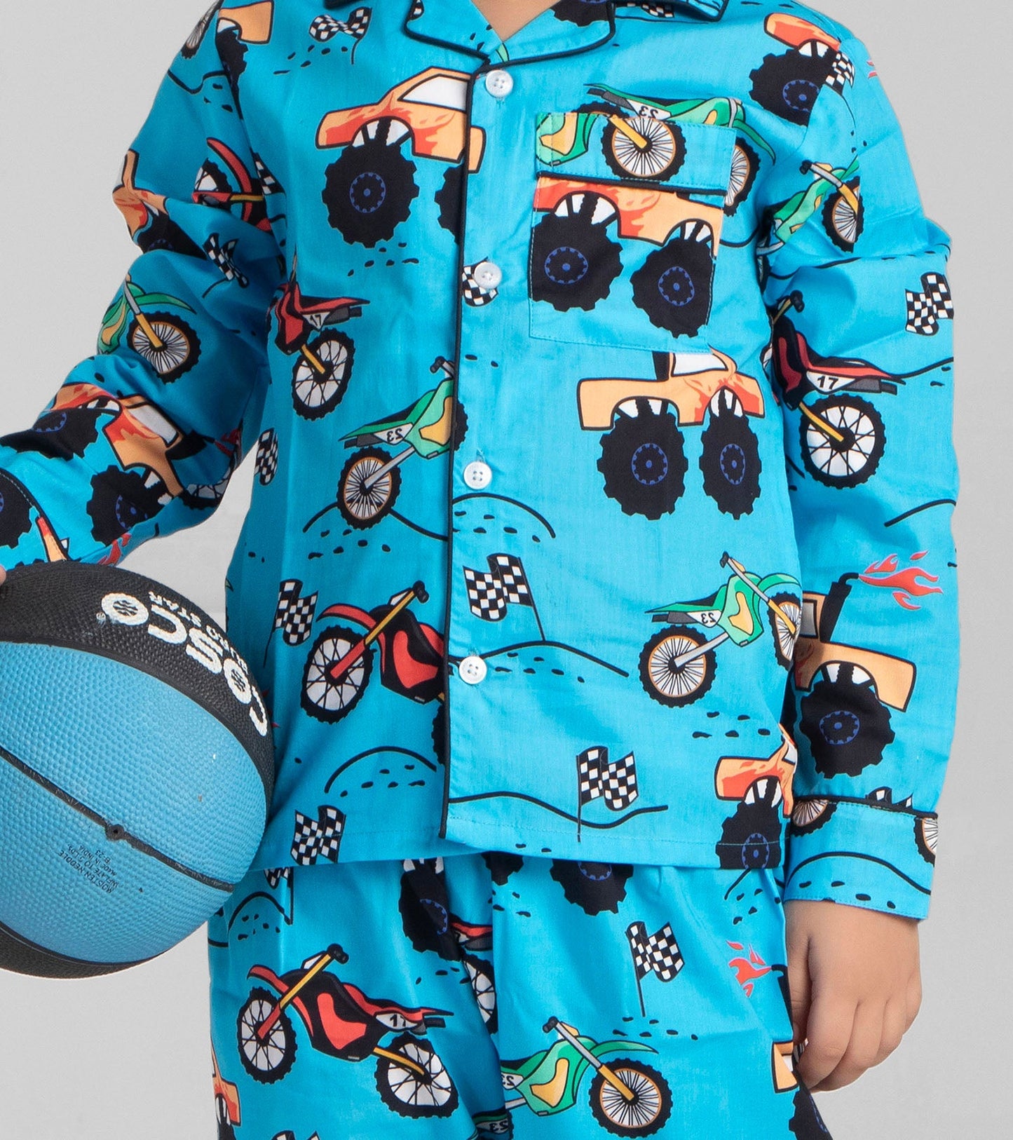 Racing Truck Bikes Printed Night suit For Boys D132