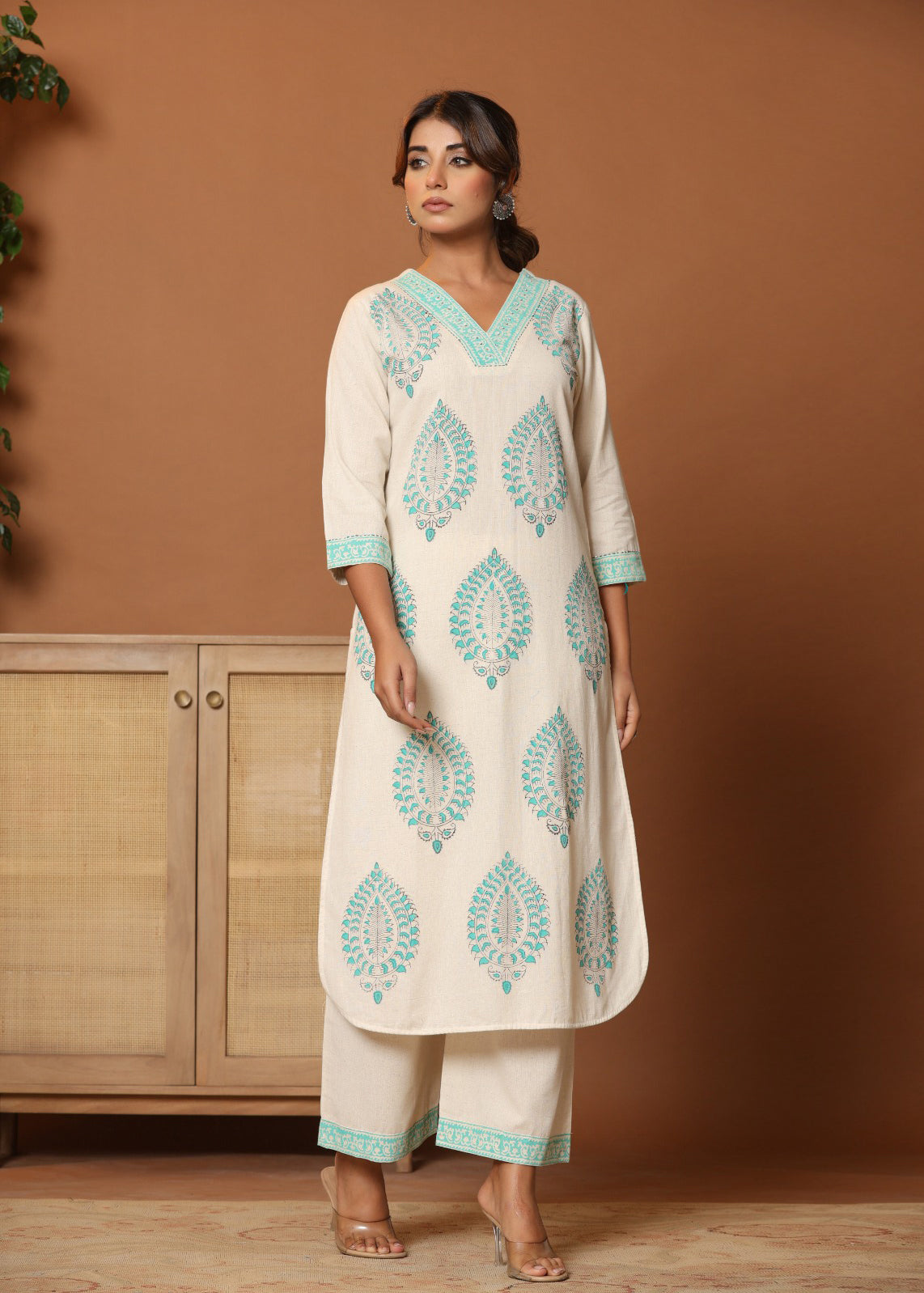 Teal Twist: Chic & Comfy Co-ord Set for Everyday Glam D6250 - kharidari