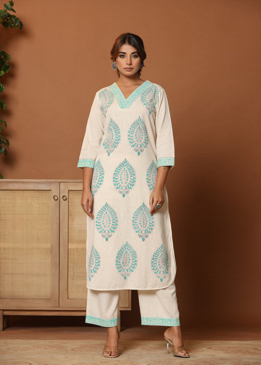 Teal Twist: Chic & Comfy Co-ord Set for Everyday Glam D6250 - kharidari