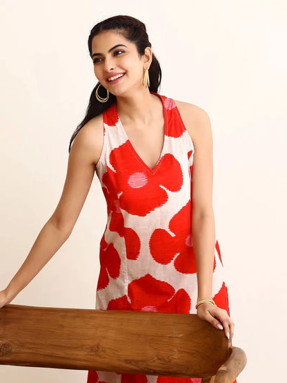 Red cotton kurta set D6021