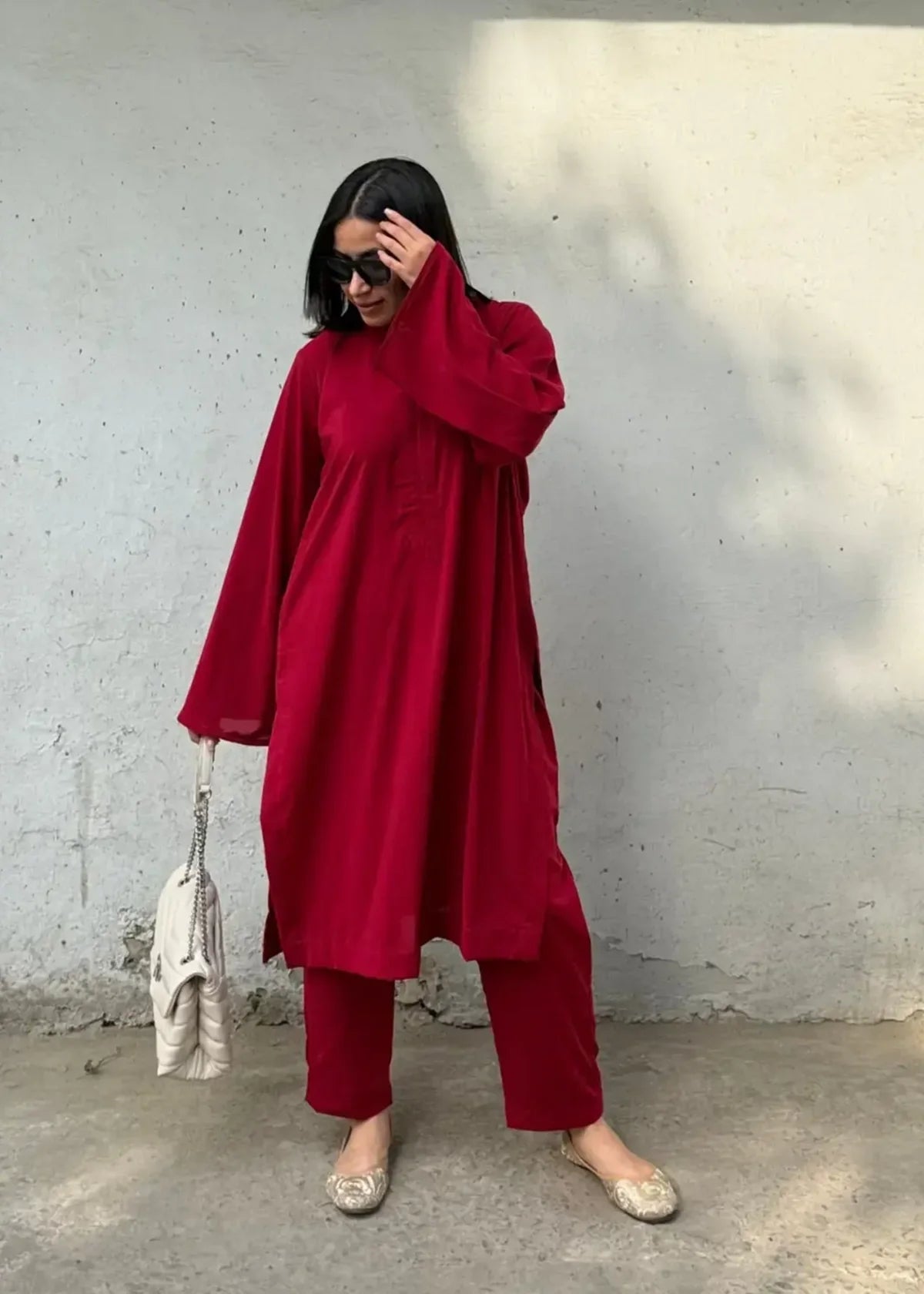 Trendy Pink Raymond Cotton Flower Co-ord D6181 - kharidari