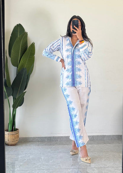 Trendy printed Raymond cotton co-ord set for women - kharidari