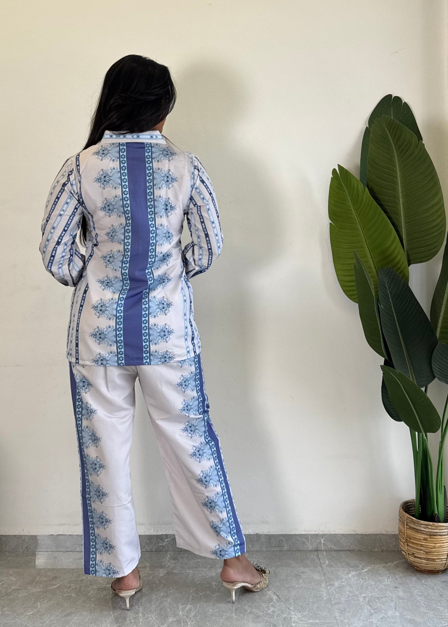 Beautiful  printed Raymond cotton Flower Printed co-ord set for women D6165 - kharidari