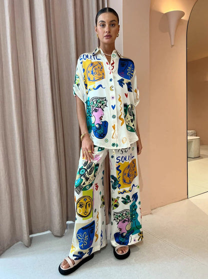 Unique Abstract Printed Stylish Co-ord Set D-01170
