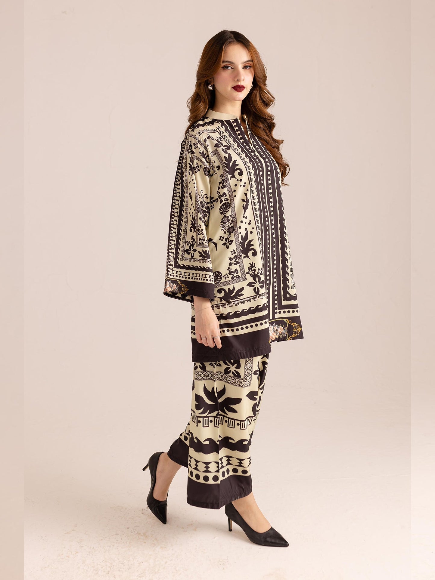 Unique Black and white Printed Co-ord Set D6071 - kharidari