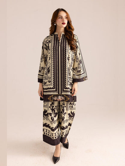 Unique Black and white Printed Co-ord Set D6071 - kharidari
