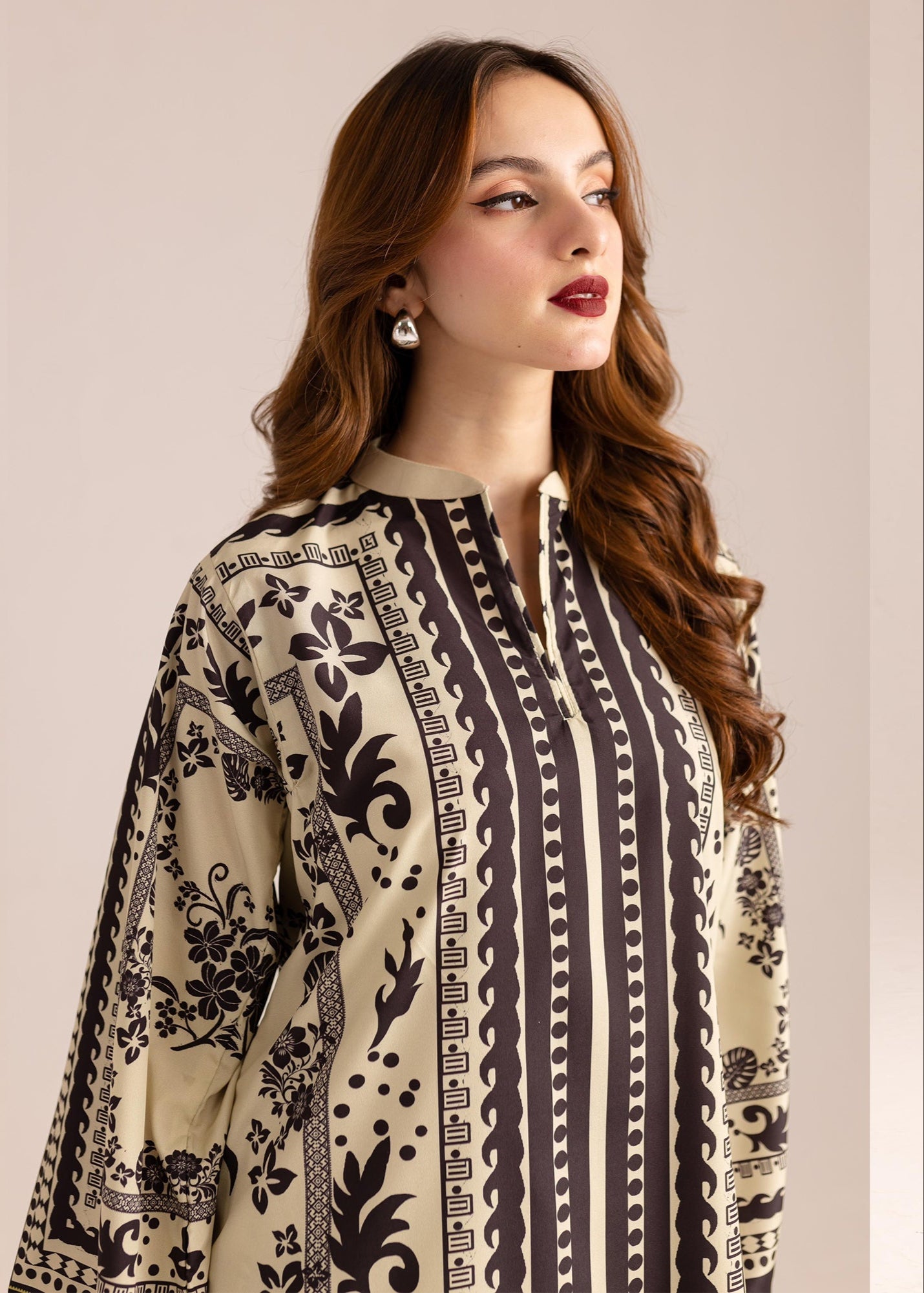 Unique Black and white Printed Co-ord Set D6071 - kharidari