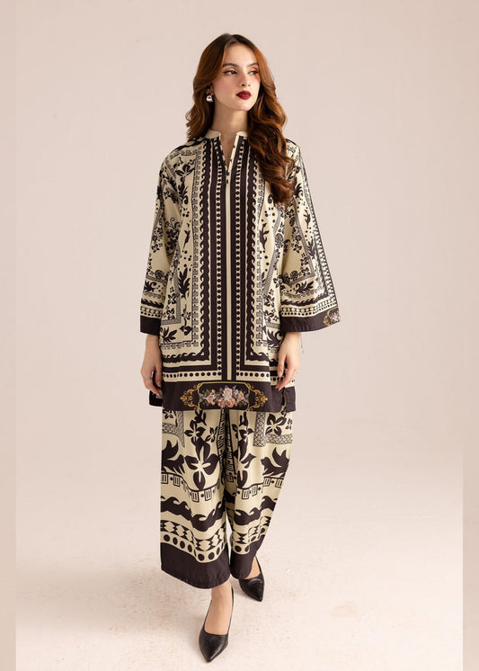 Unique Black and white Printed Co-ord Set D6071 - kharidari