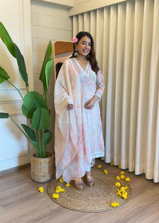 Unique Look Pure Linen Suit Set with Dupatta – D6217