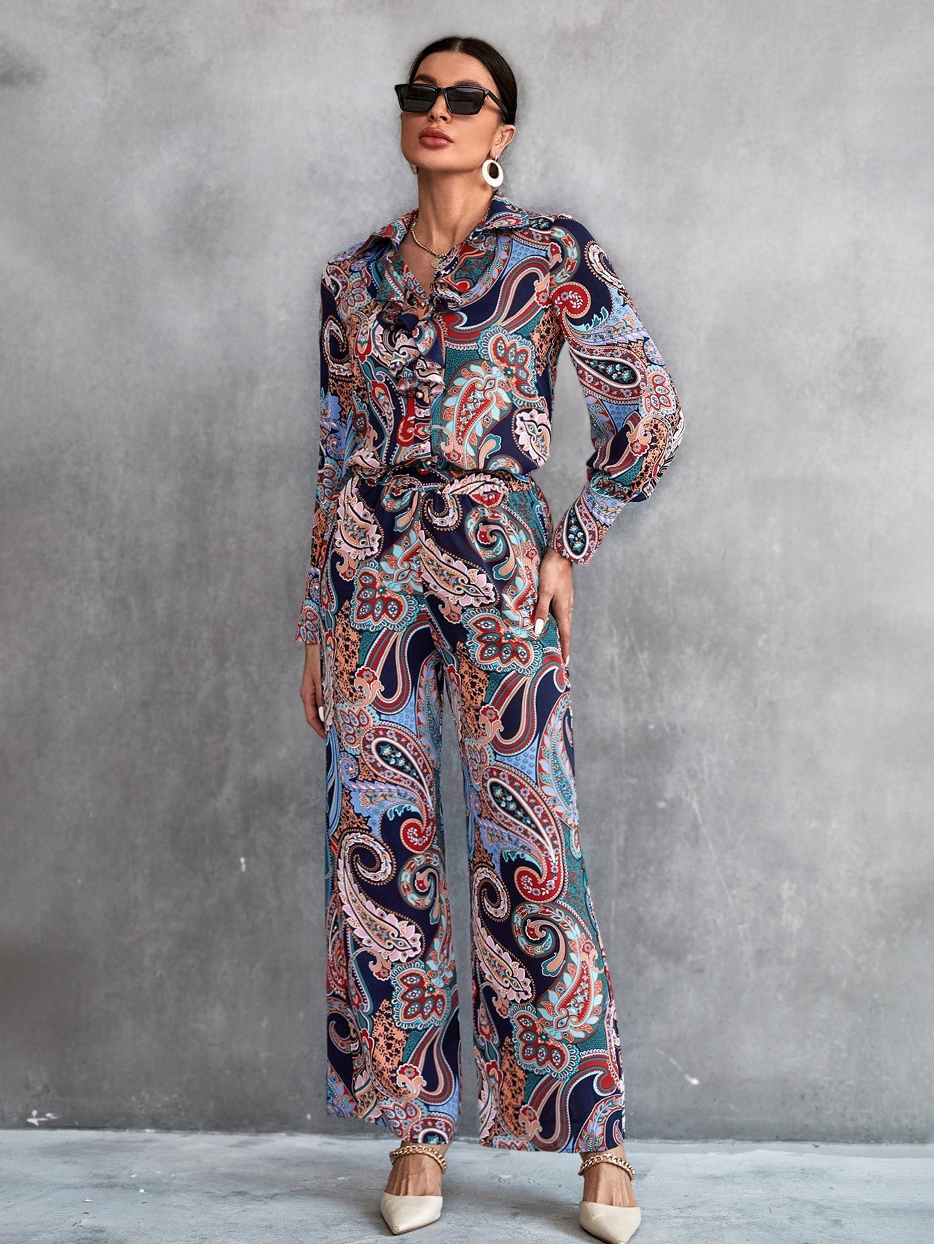 Unique Paisley Print Co-Ord Set VT-01136