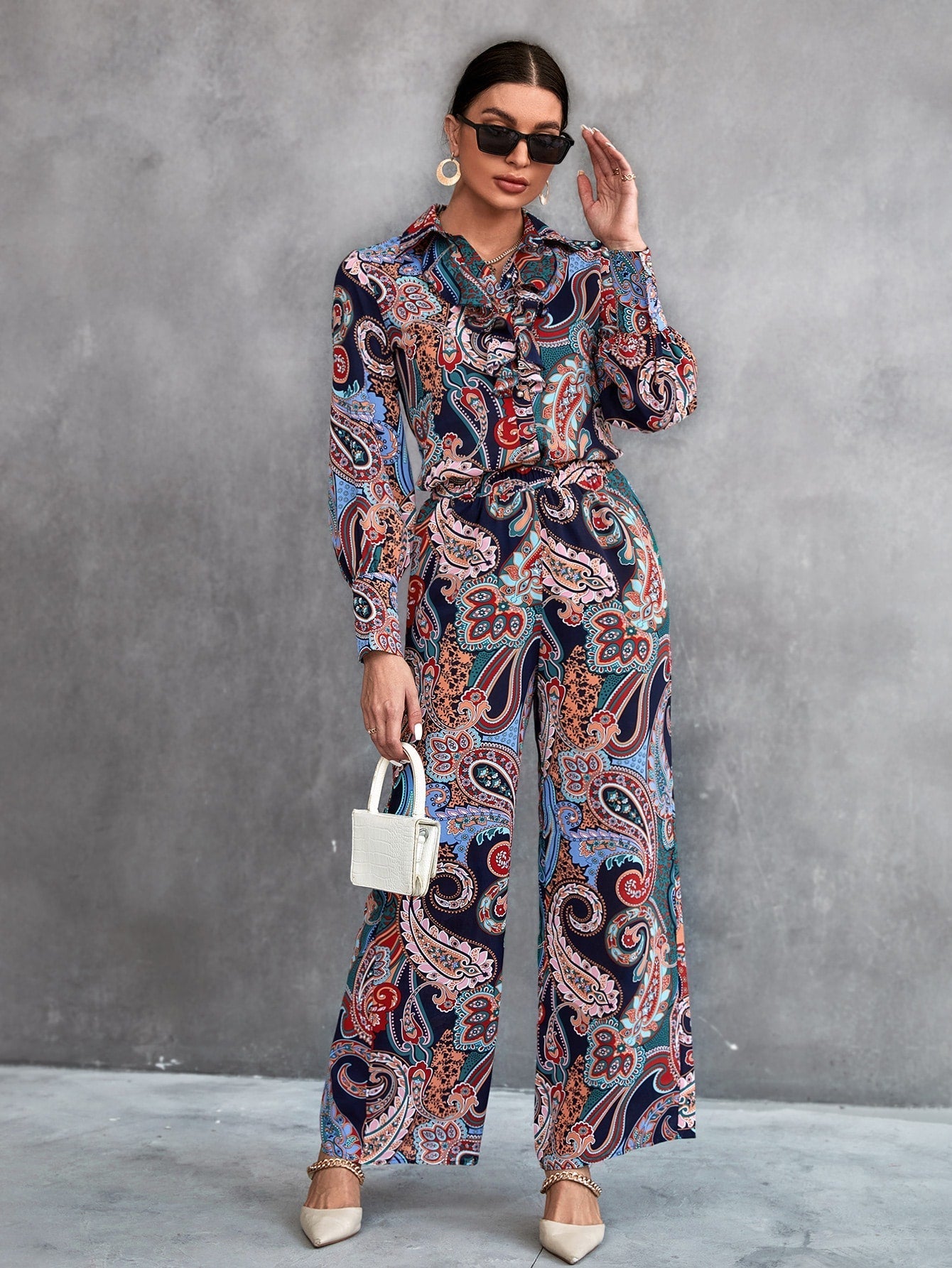 Unique Paisley Print Co-Ord Set VT-01136