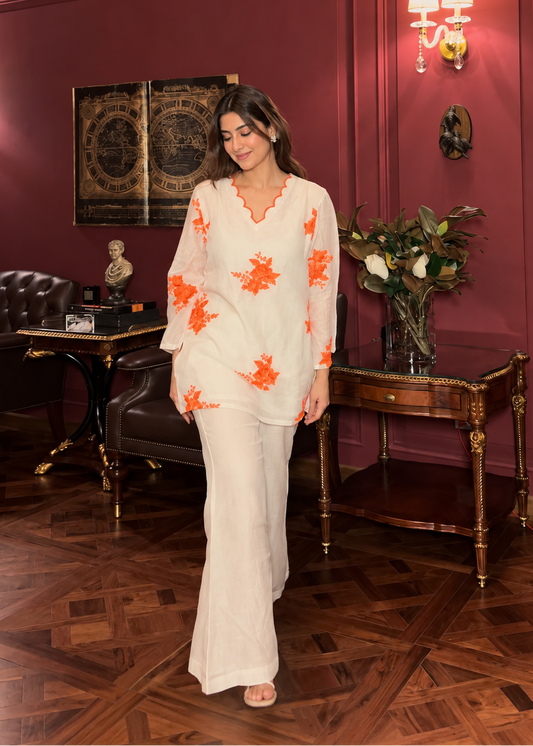 Women’s Embroidered Roman Silk Co-Ord Set D6370