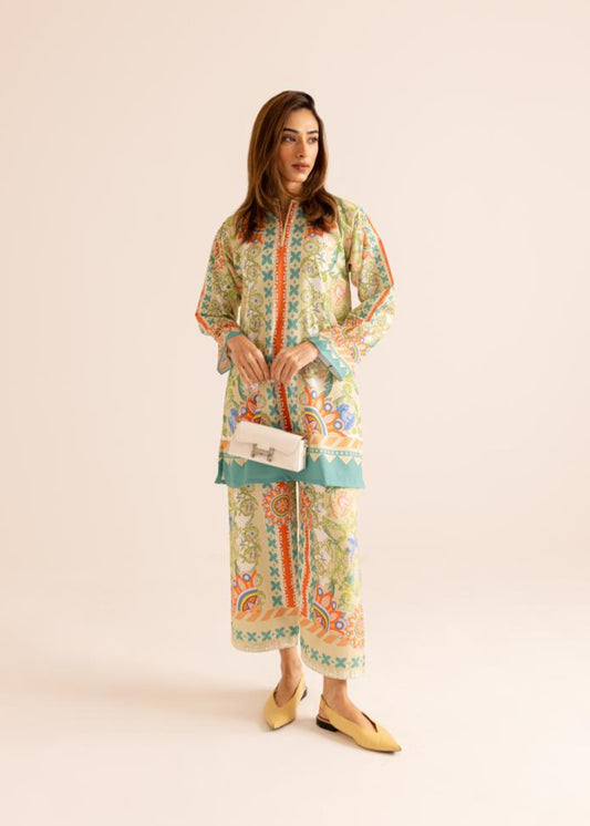 Women's Fashionable Printed Poly cotton Co-ord Set – D6043