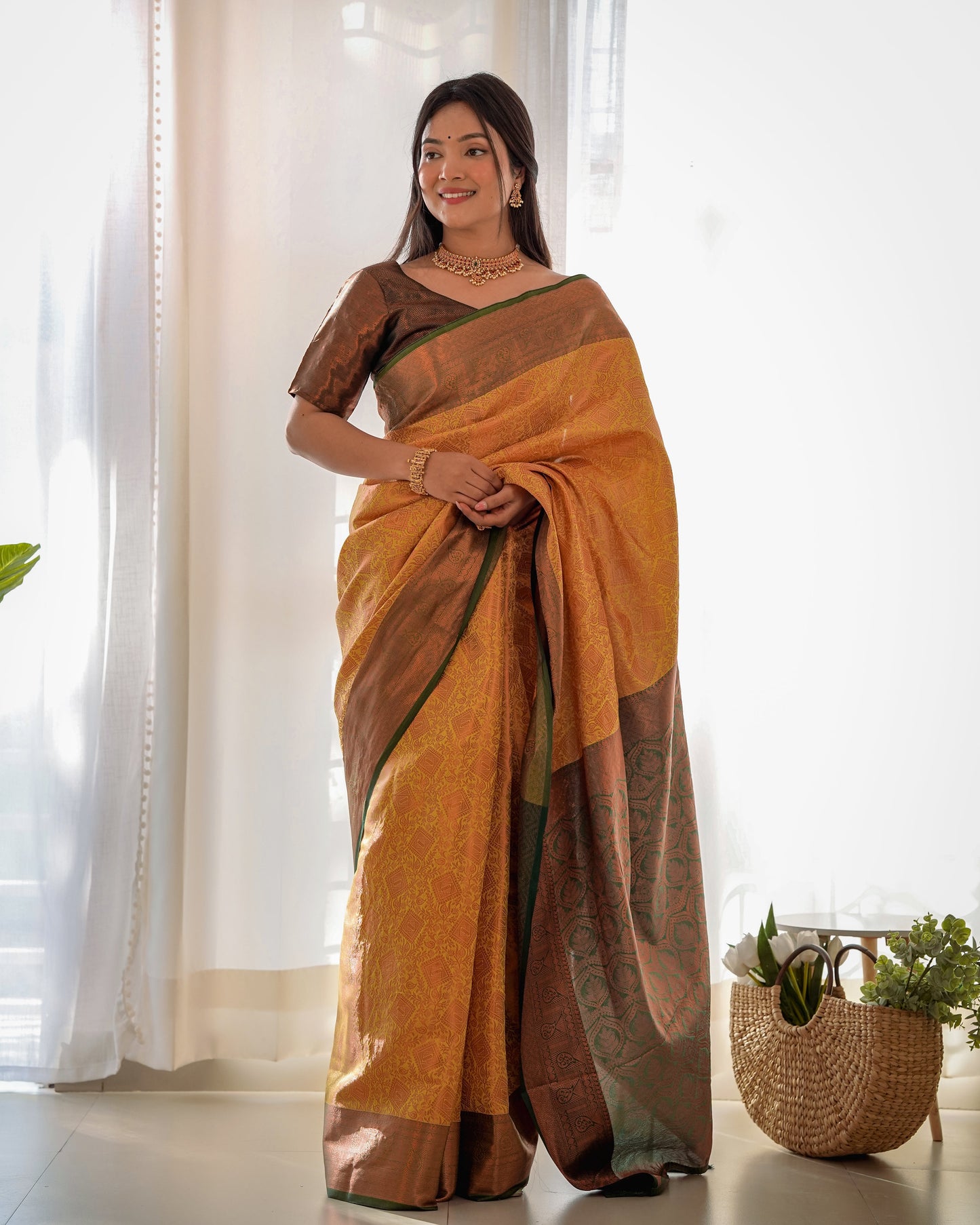 Women's Kubera Pattu kanjivaram silk Saree D5026