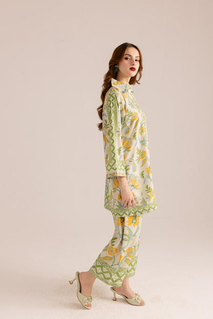 Womens Trendy Flower Printed co-ord Set D6121 - kharidari