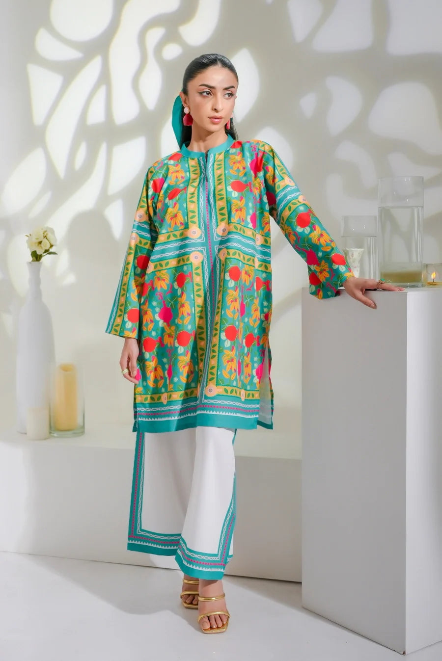 Women's Trendy Printed Co-ord Set D6195 - kharidari