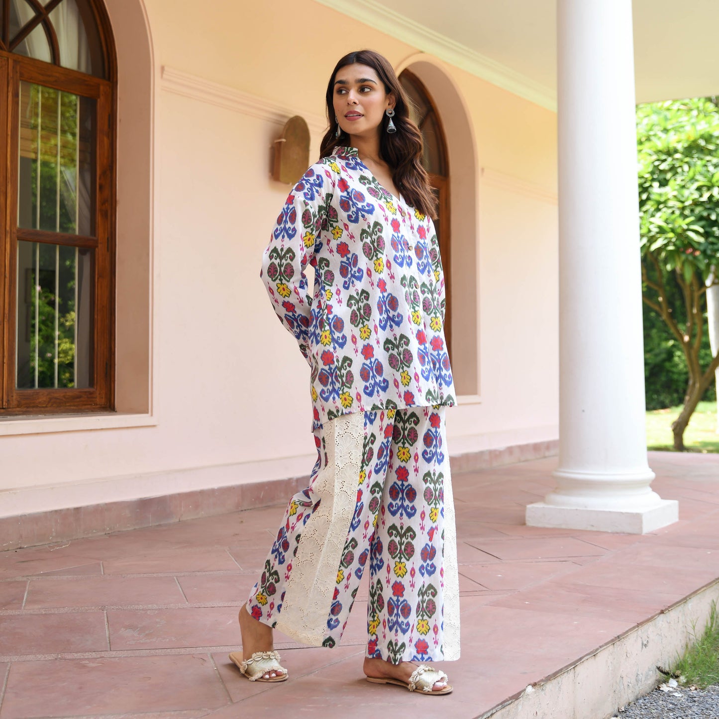 Women's Trendy Printed Shirt & Trouser Set D6057