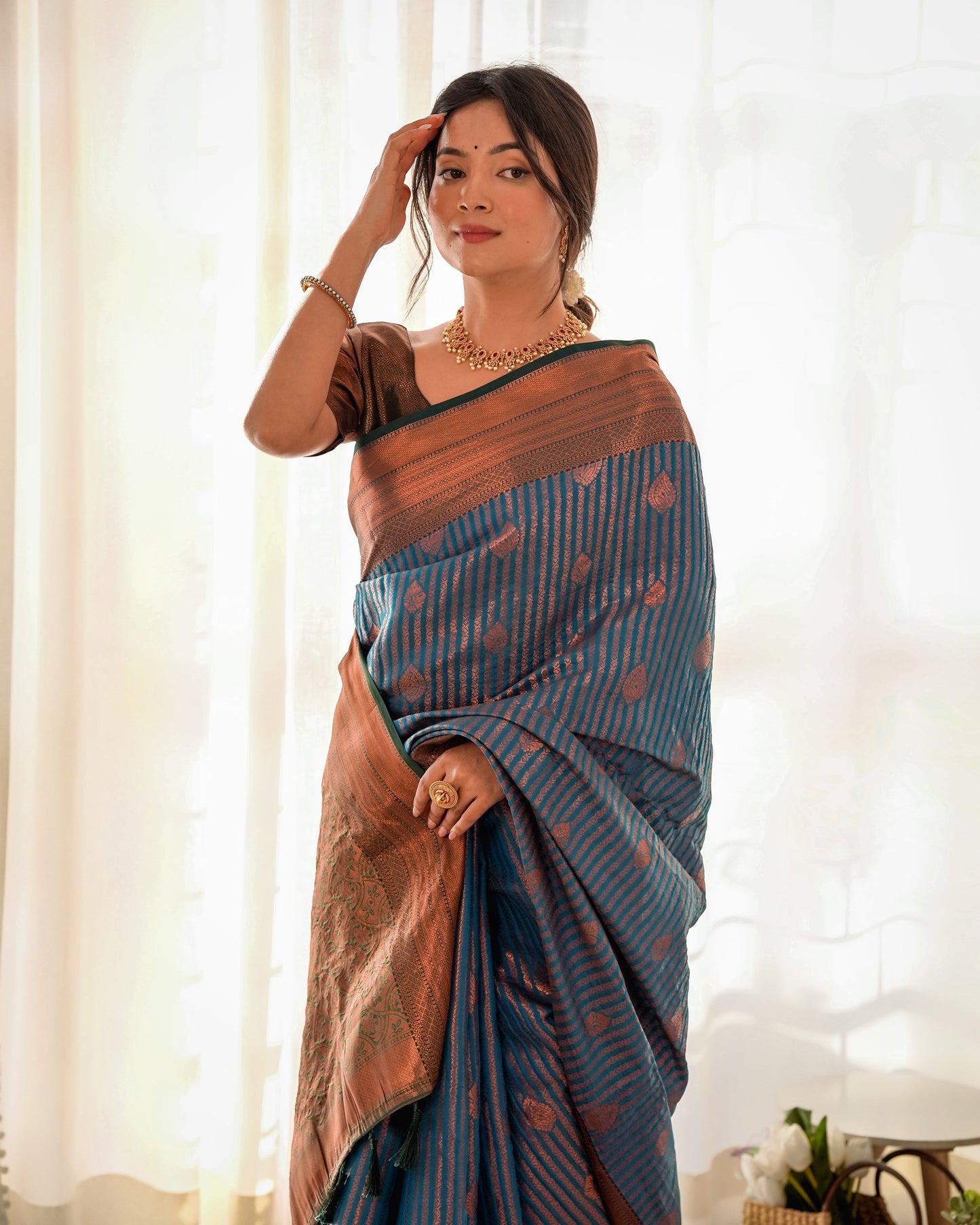 Woven Design Zari Pure Silk Kanjeevaram Saree D5035